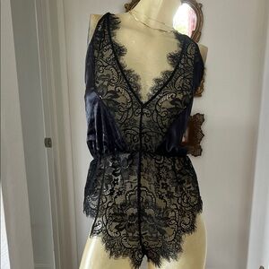 Sexy Mentionables Black Lace Teddy